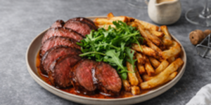 Steak cu cartofi crocanți și sos béarnaise