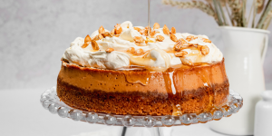 Cheesecake marmorat cu dovleac și miere