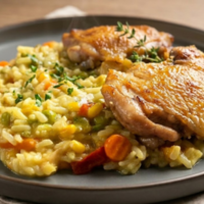 Orez cu legume și pui