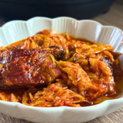 Varză cu costiță afumată