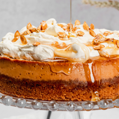 Cheesecake marmorat cu dovleac și miere