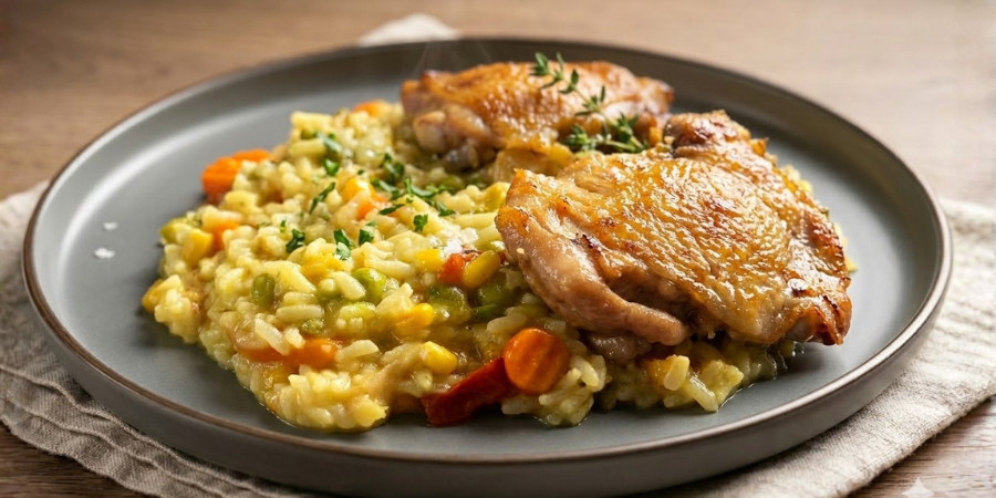 Orez cu legume și pui