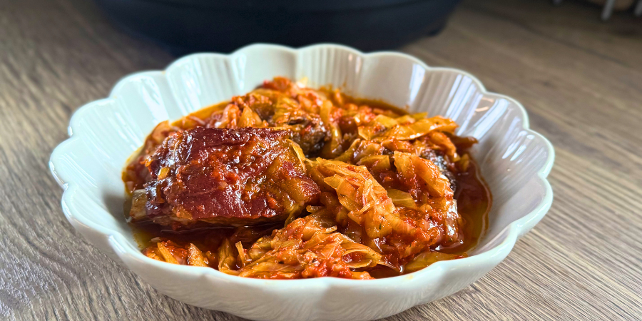 Varză cu costiță afumată